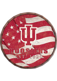 Indiana Hoosiers Flag 16 Inch Barrel Top Sign - Red