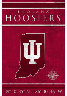 Indiana Hoosiers Coordinates 17x26 Sign - Red