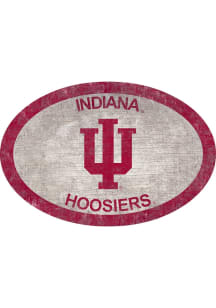 Indiana Hoosiers 46 Inch Oval Team Sign - Red