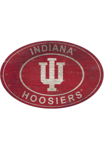 Indiana Hoosiers 46 Inch Heritage Oval Sign - Red