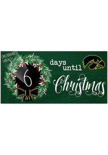 Iowa Hawkeyes Chalk Christmas Countdown Sign - Black