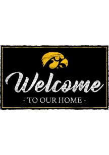 Iowa Hawkeyes Welcome to our Home 6x12 Sign - Black