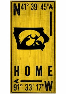 Iowa Hawkeyes Coordinate Sign - Black