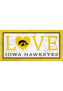 Iowa Hawkeyes Love 6x12 Sign - Black