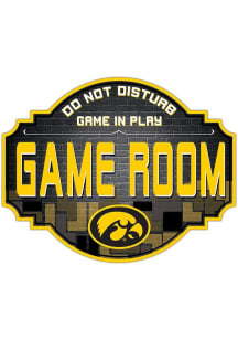 Iowa Hawkeyes 12 Inch Game Room Tavern Sign - Black