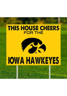 Iowa Hawkeyes This House Cheers For Yard Sign - Black