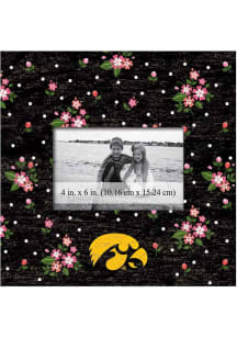 Iowa Hawkeyes Floral Picture Frame - Black