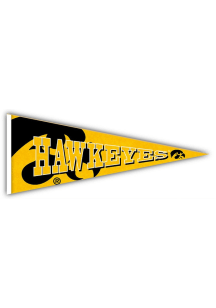 Iowa Hawkeyes Wood Pennant Sign - Black