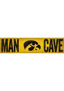 Iowa Hawkeyes Man Cave 6x24 Sign - Black