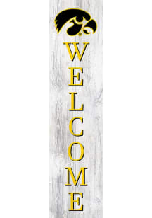 Iowa Hawkeyes 24 Inch Welcome Leaner Sign - Black