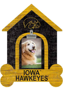 Iowa Hawkeyes Dog Bone House Clip Picture Frame - Black