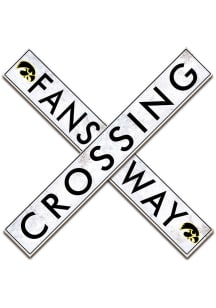 Iowa Hawkeyes 48 Inch Fans Way Crossing Wall Art - Black
