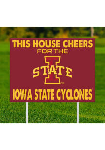 Iowa State Cyclones This House Cheers For Yard Sign - Red