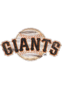 San Francisco Giants Distressed Logo Cutout Sign - Orange
