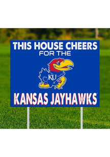 Kansas Jayhawks This House Cheers For Yard Sign - Blue