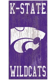 K-State Wildcats Heritage Logo 6x12 Sign - Purple