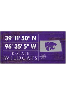 K-State Wildcats Horizontal Coordinate Sign - Purple
