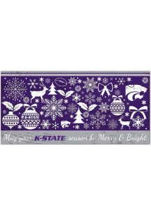 K-State Wildcats Merry and Bright Sign - Purple
