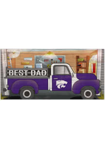 K-State Wildcats Best Dad Truck Sign - Purple