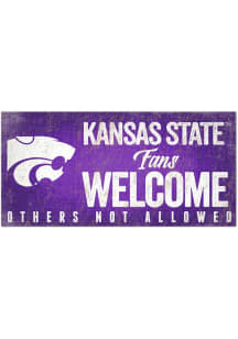 K-State Wildcats Fans Welcome 6x12 Sign - Purple