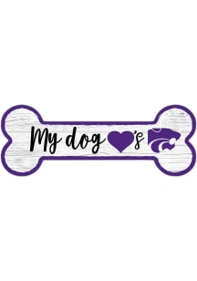 K-State Wildcats Dog Bone 6x12 Sign - Purple