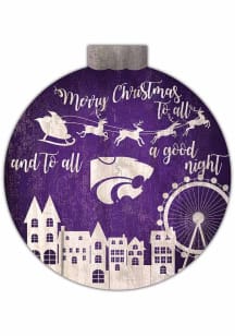 K-State Wildcats Christmas Village Sign - Purple