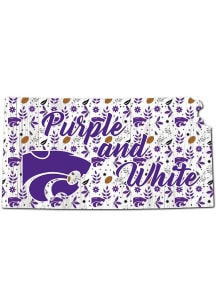 K-State Wildcats Floral State Sign - Purple