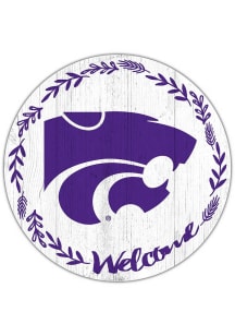 K-State Wildcats Welcome Circle Sign - Purple