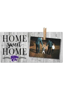 K-State Wildcats Home Sweet Home Clothespin Picture Frame - Purple