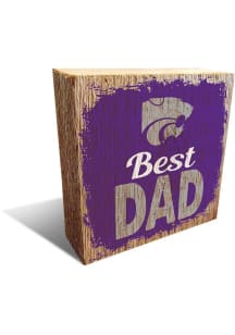 K-State Wildcats Best Dad Block Sign - Purple