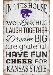 K-State Wildcats In This House 11x19 Sign - Purple