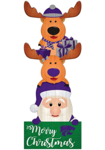 K-State Wildcats 31 Inch Santa Stack Leaner Sign - Purple