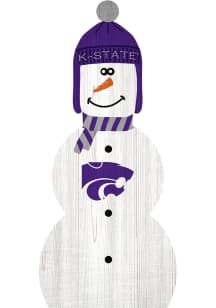 K-State Wildcats Snowman Leaner Sign - Purple