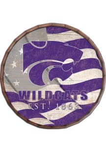 K-State Wildcats Flag 16 Inch Barrel Top Sign - Purple