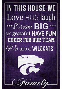 K-State Wildcats In This House 17x26 Sign - Purple