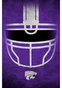 K-State Wildcats Ghost Helmet 17x26 Sign - Purple