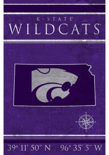 K-State Wildcats Coordinates 17x26 Sign - Purple