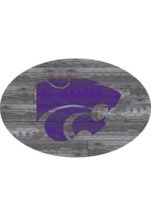 K-State Wildcats 46 Inch Distressed Wood Sign - Purple