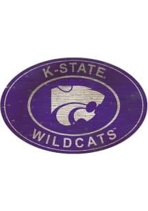 K-State Wildcats 46 Inch Heritage Oval Sign - Purple