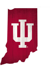 Indiana Hoosiers State Shape Color Sign - Red
