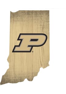 Purdue Boilermakers State Shape Color Sign - Gold