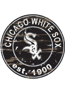 Chicago White Sox Established Date Circle 24 Inch Sign - Black