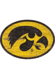 Iowa Hawkeyes 8 In Dye Cut Logo Sign - Black