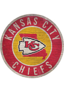 Kansas City Chiefs State Circle Sign Sign - Red