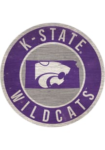 K-State Wildcats State Circle Sign - Purple