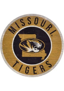 Missouri Tigers State Circle Sign Sign - Gold