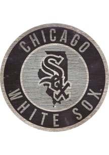 Chicago White Sox State Circle Sign Sign - Black