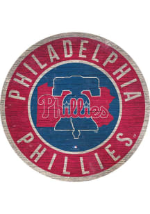 Philadelphia Phillies State Circle Sign Sign - Blue