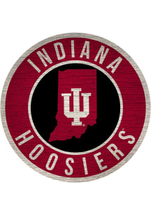 Indiana Hoosiers State Circle Sign Sign - Red