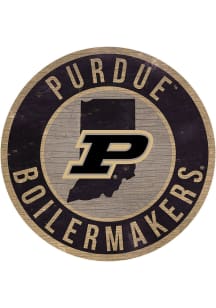 Purdue Boilermakers State Circle Sign Sign - Gold